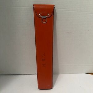 Leather Electronics Accessory Case - Orange